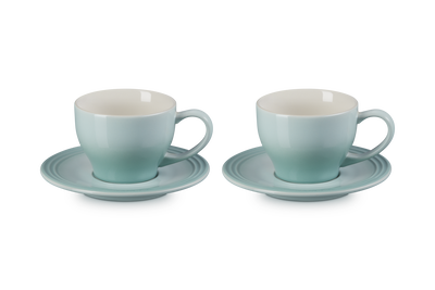 Stoneware Set of 2 Cups and Saucers